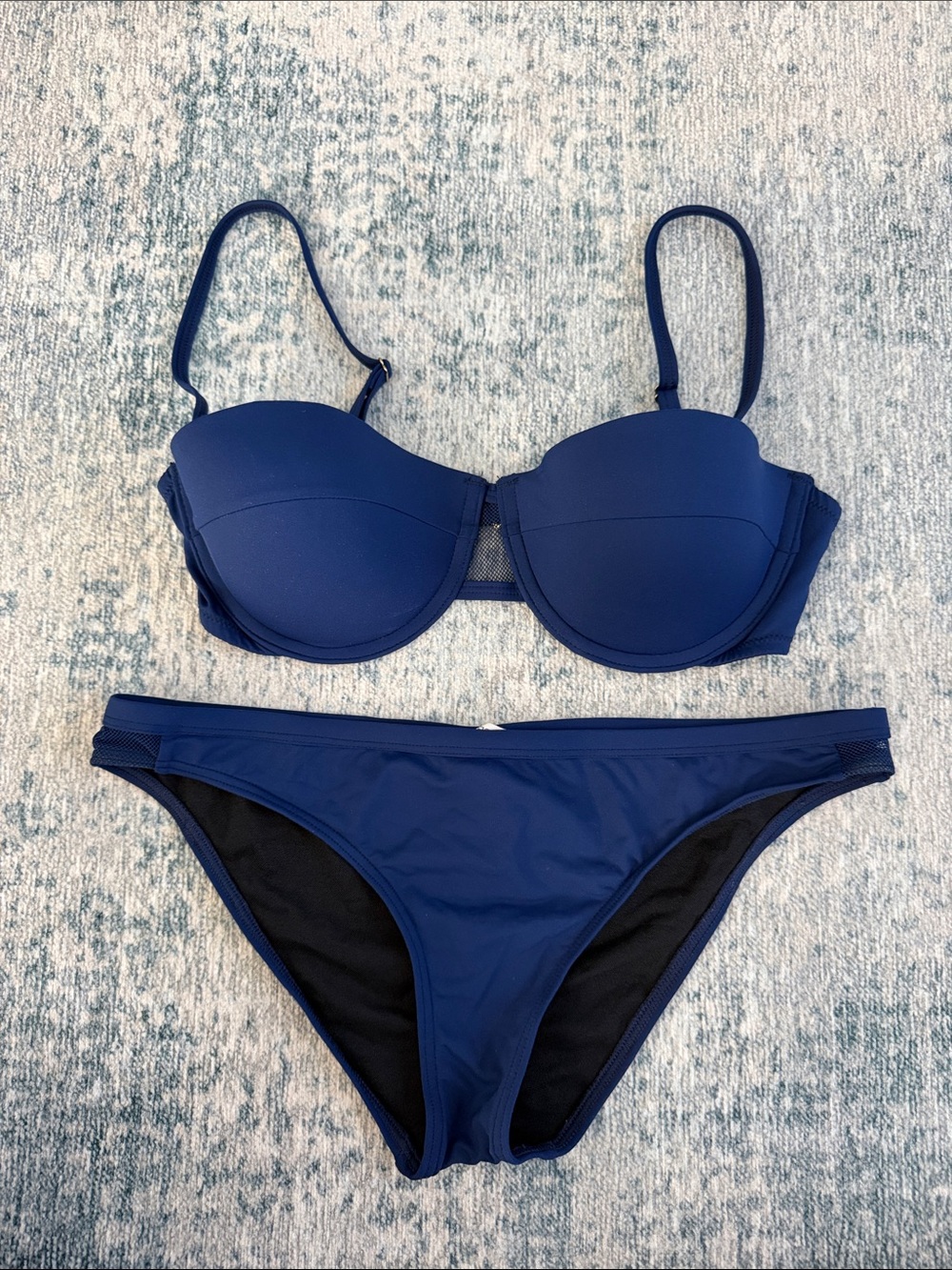 BCBGeneration Navy Blue Padded Bikini Set